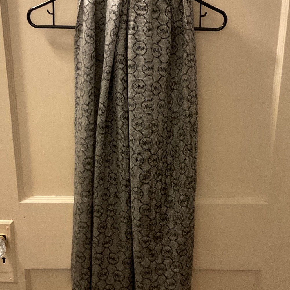 Michael Kors Black and Gray Logo Scarf